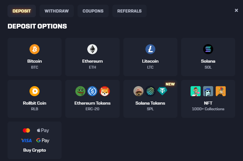 Rollbit deposit