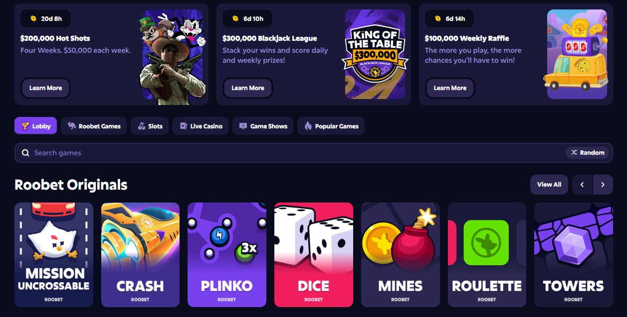 Roobet Games